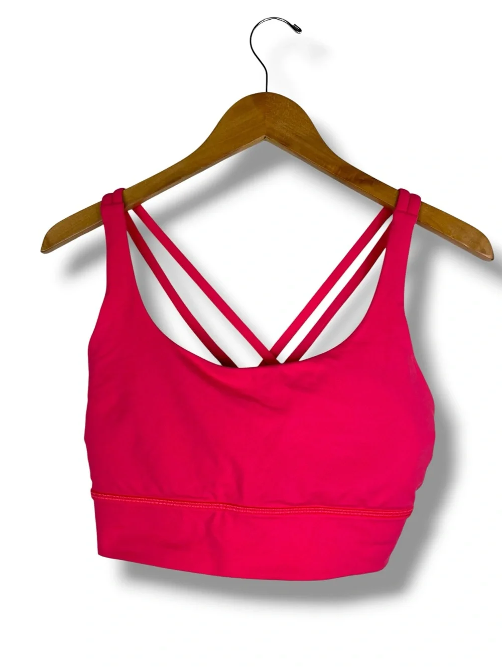 Lululemon Energy Longline Bra Size 12 B-D Cups Lip Gloss Pink W2AVOS Luxtreme
